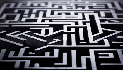 Black Labyrinth Background With Dof Focus