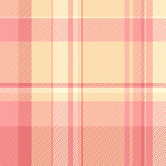 Teenager texture check tartan, indian plaid seamless background. Windowpane fabric textile pattern vector in red and navajo white colors.