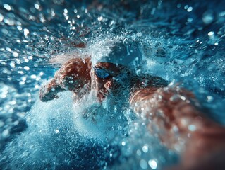 Underwater Action Shot of Swimmer
