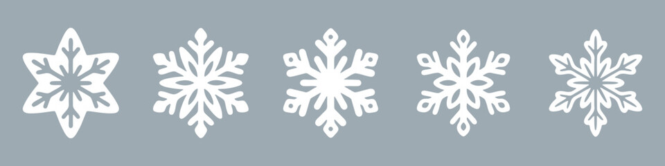 Snowflake set on isolated background.