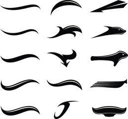 Obraz premium Tribal Curve Elements Collection Vector