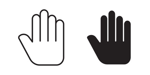 Fototapeta premium Hand Icon. Hands icon symbol of participate, volunteer, stop, vote. Vector illustration with stroke and fill on a white&nbsp;background.