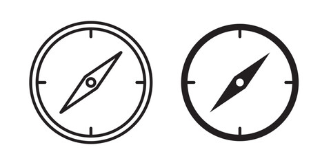 Compass Icon. Vector illustration with stroke and fill on a white background.