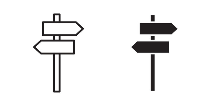 Direction Icon. Vector illustration with stroke and fill on a white&nbsp;background.