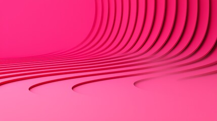 Abstract Pink Background with Curved Lines and Waves for Design