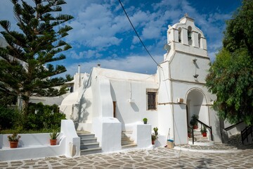 Typical whitewashed Greek orthodox church on Paros
