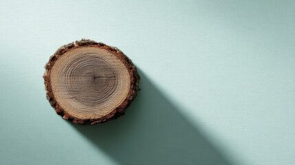 Wooden ring pattern on soft mint background