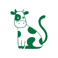 Green Cow Illustration