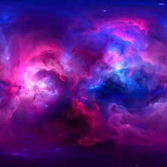 Cosmic nebula, vibrant hues of pink, purple, and blue