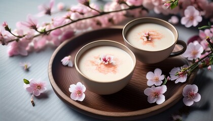 calming creamy beverage with delicate floral accents