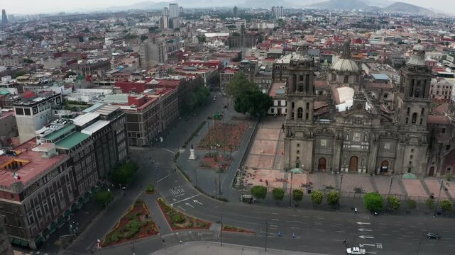 &ldquo;Empty Mexico City Zocalo seen from above during coronavirus pandemic&rdquo;