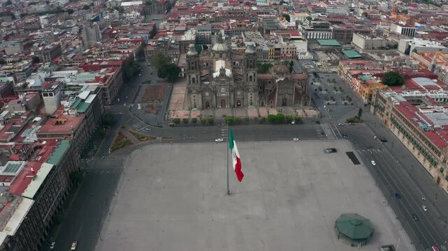 &ldquo;Drone footage of deserted Zocalo in Mexico City during pandemic&rdquo;