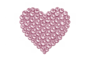 Pink jewel heart shape transparent background