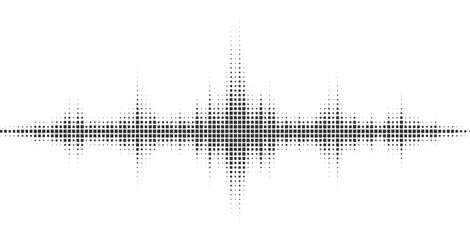 Black Halftone Soundwave Pulse Pattern for Audio Posters, Tech Interfaces, Digital Visualizations, Music Graphics vector illustration