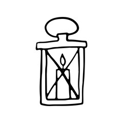 Cozy Christmas Candle Lantern Doodle