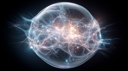 Explosion de la bulle de l&rsquo;IA &ndash; illustration conceptuelle du march&eacute; technologique