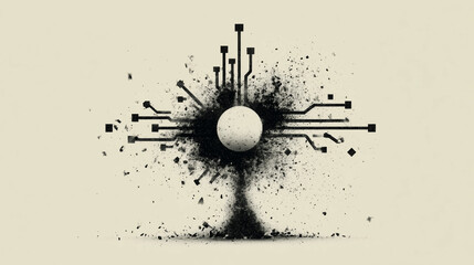 Explosion de la bulle de l&rsquo;IA &ndash; illustration conceptuelle du march&eacute; technologique