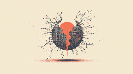 Explosion de la bulle de l&rsquo;IA &ndash; illustration conceptuelle du march&eacute; technologique