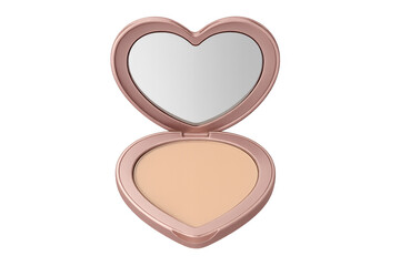 Fototapeta premium Heart shaped compact powder with mirror open