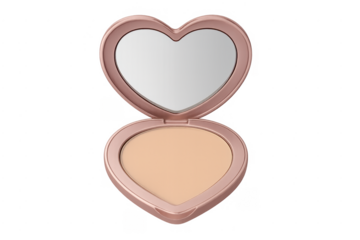 Heart shaped compact powder with mirror open