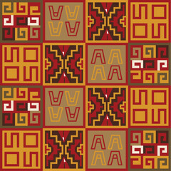 Inca Geometric Pattern &ndash; Pre-Columbian Motif Repeating Background