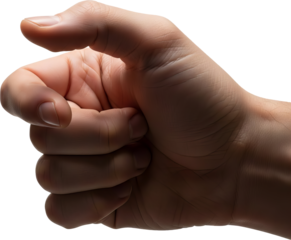 Close-up of a human hand making a fist, symbolizing strength, anger, or determination.