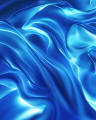 Bright Blue Fluid Silk Abstract Background