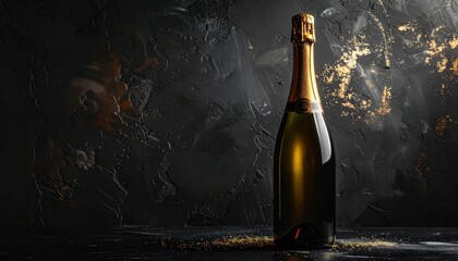 Aesthetic graphic resource of a champagne bottle to celebrate the new year