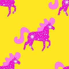 Christmas animals seamless horse pattern for wrapping paper and fabrics and party and kids print