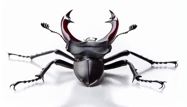 black stag beetle hexarthrius isolated on white background