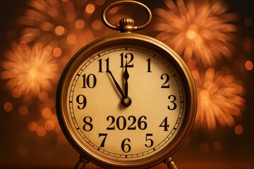 Retro clock graphic element for the new year's arrival