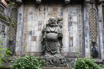 Obraz premium Louhan Temple in Chongqing, China which features remarkably architectural design.