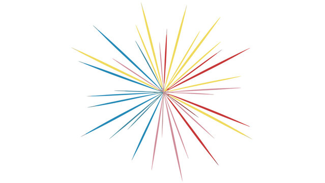 Abstract Colorful Burst Of Pixelated Light Rays Expanding From A Central Point On A Black Background With No Defects Or Faces