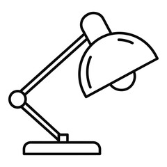 Fototapeta premium Desk lamp vector icon illustration of adjustable light source design
