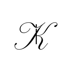 initial letter i with k script logo