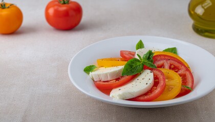 Caprese salad with colorful tomatoes