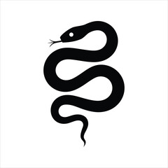 Snake Icon – Wavy Silhouette Serpent Vector Illustration
