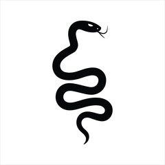 Snake Icon – Wavy Silhouette Serpent Vector Illustration
