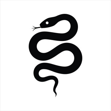 Snake Icon &ndash; Wavy Silhouette Serpent Vector Illustration
