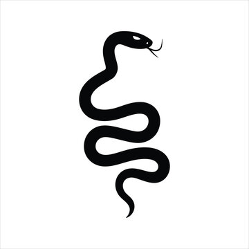Snake Icon &ndash; Wavy Silhouette Serpent Vector Illustration
