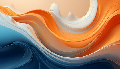 liquid abstract gradient a modern minimalistic flowing abstract backdrop warm hues of orange creamy white and deep blue soft gradient liquid form ideal for banners wallpapers or backgrounds