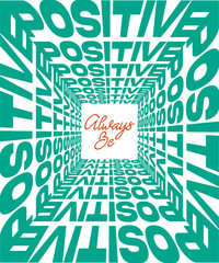 Tunnel of positive affirmations with calligraphy in the center
