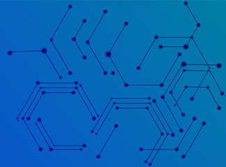 Abstract blue geometric network pattern with connected dots