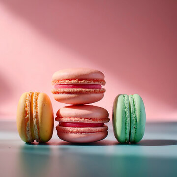macarones, vista fronta, comida, gastronomia, postres, dulces, publicidad