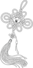 Chinese Knot with Coins and Tassels