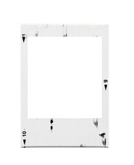 Dirty white instant film frame with black ink marks