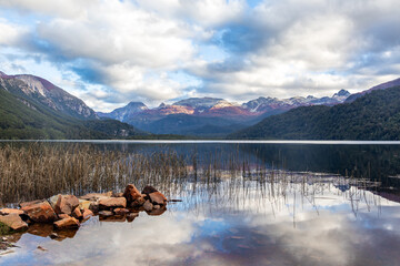 lake and mountains
