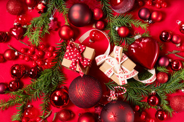 Monochrome red christmas lifestyle