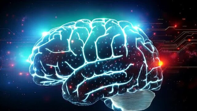 Futuristic Brain Visualization - A Journey into the Digital Mindscape.