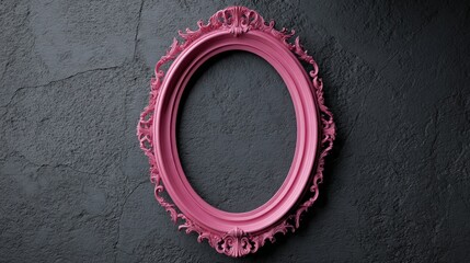 A pink frame with a black background